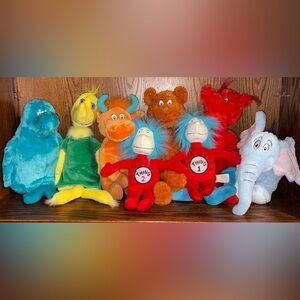 Set of 8 Kohl's Cares for Kids Dr Seuss Plush Lot Horton Hears A Who Fox In Sock